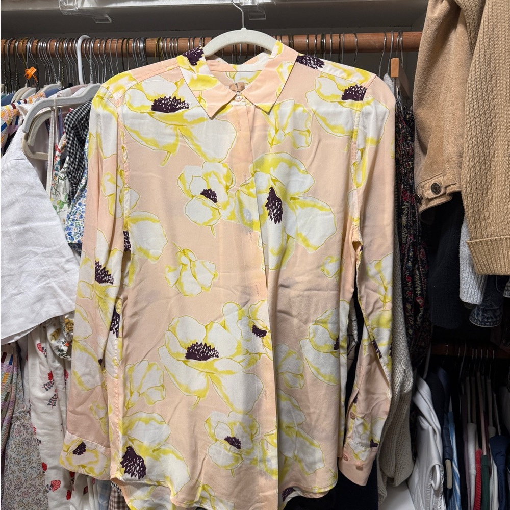 Equipment Floral Blouse - Cream and Yellow